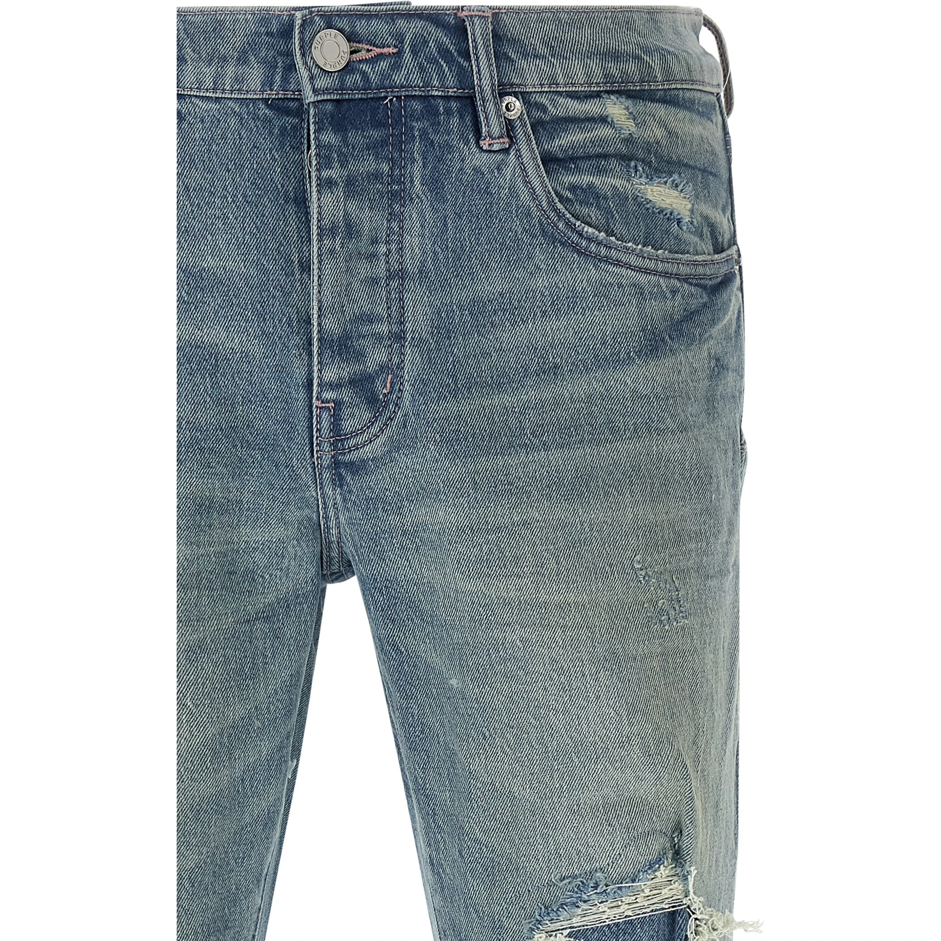 Blue Cotton Skinny Jeans