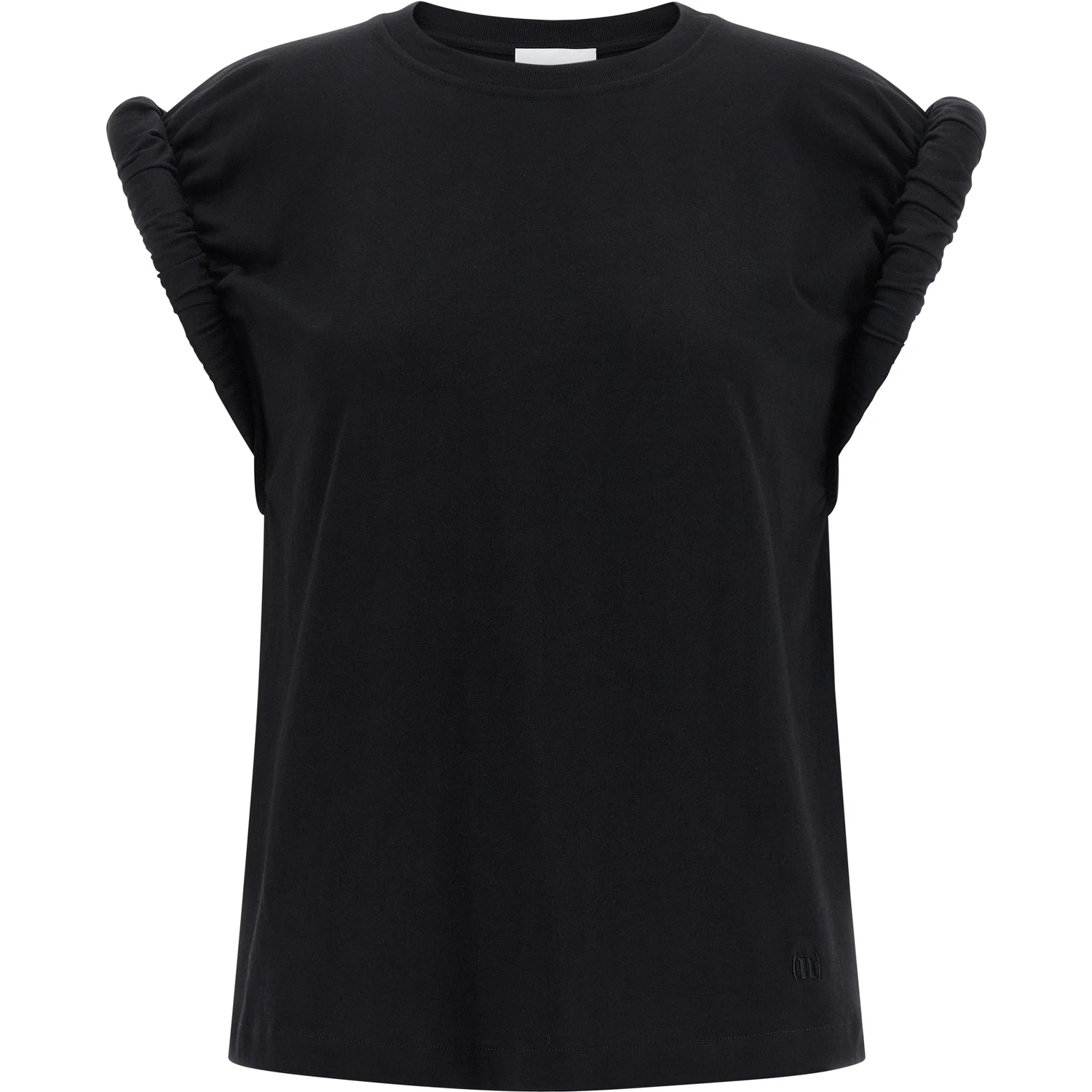 Black Cotton Sleeveles T-Shirt