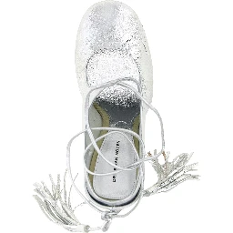 Silver Lamb Leather High Heel Pumps