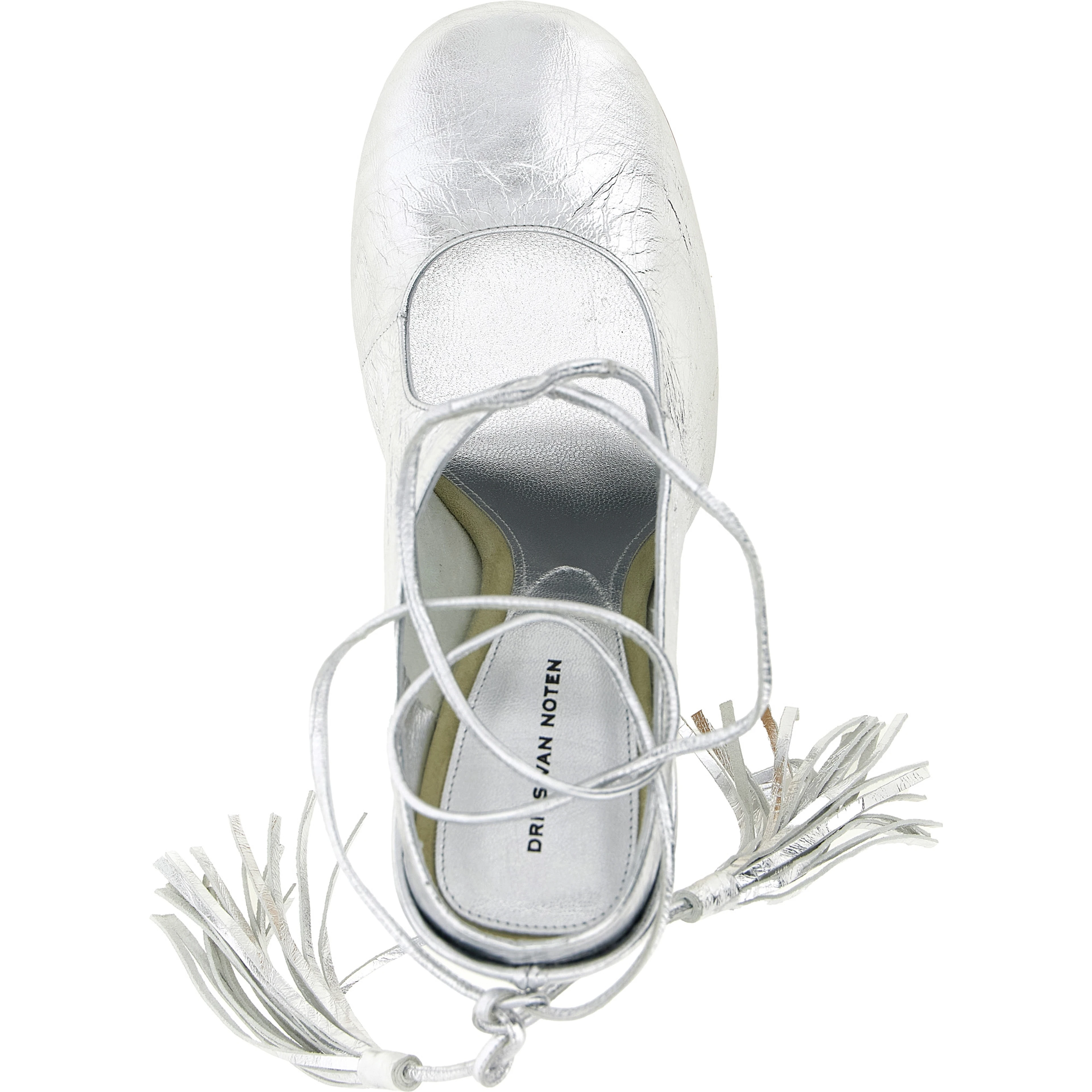 Silver Lamb Leather High Heel Pumps