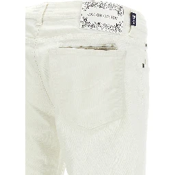 White Cotton Straight-Leg Jeans