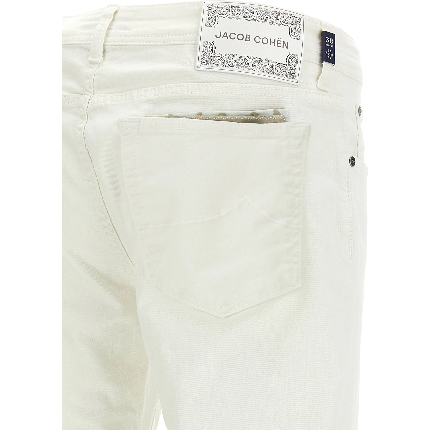White Cotton Straight-Leg Jeans
