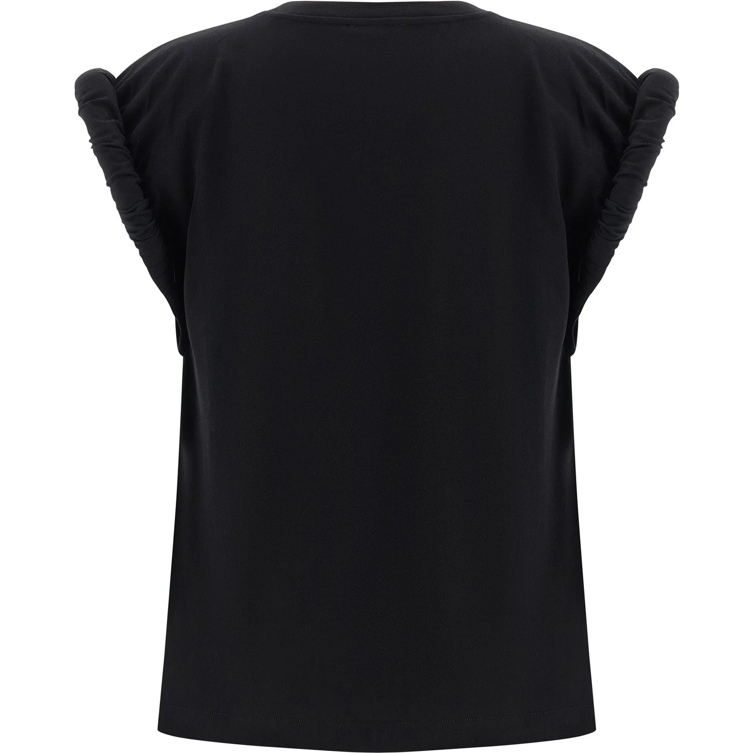 Black Cotton Sleeveles T-Shirt