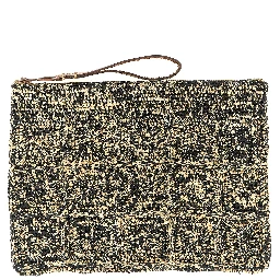 Bicolor Raffia Clutch Bag