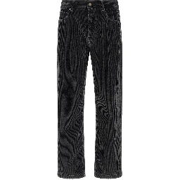 Gray Cotton Casual Pants