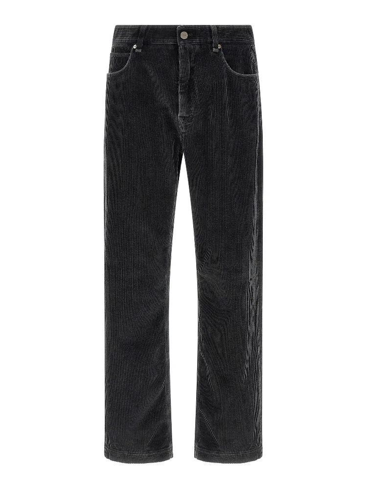 Gray Cotton Casual Pants