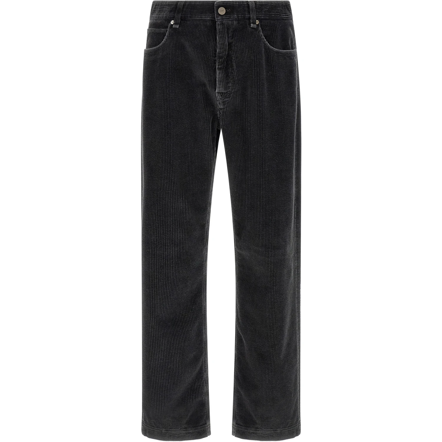 Gray Cotton Casual Pants