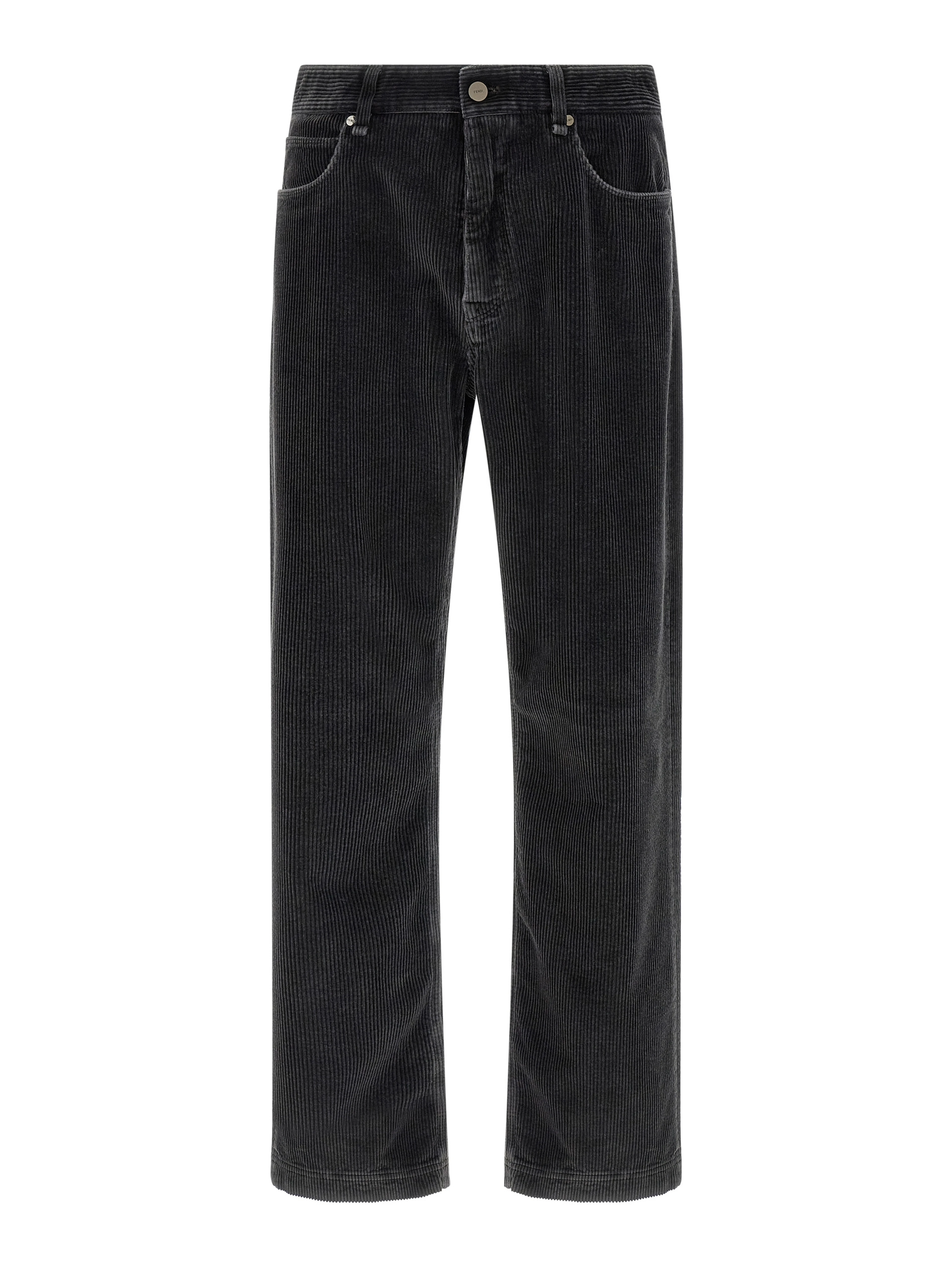 Gray Cotton Casual Pants