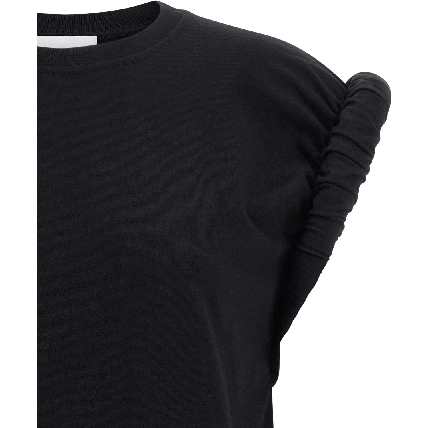 Black Cotton Sleeveles T-Shirt