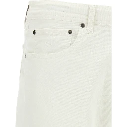 White Cotton Straight-Leg Jeans