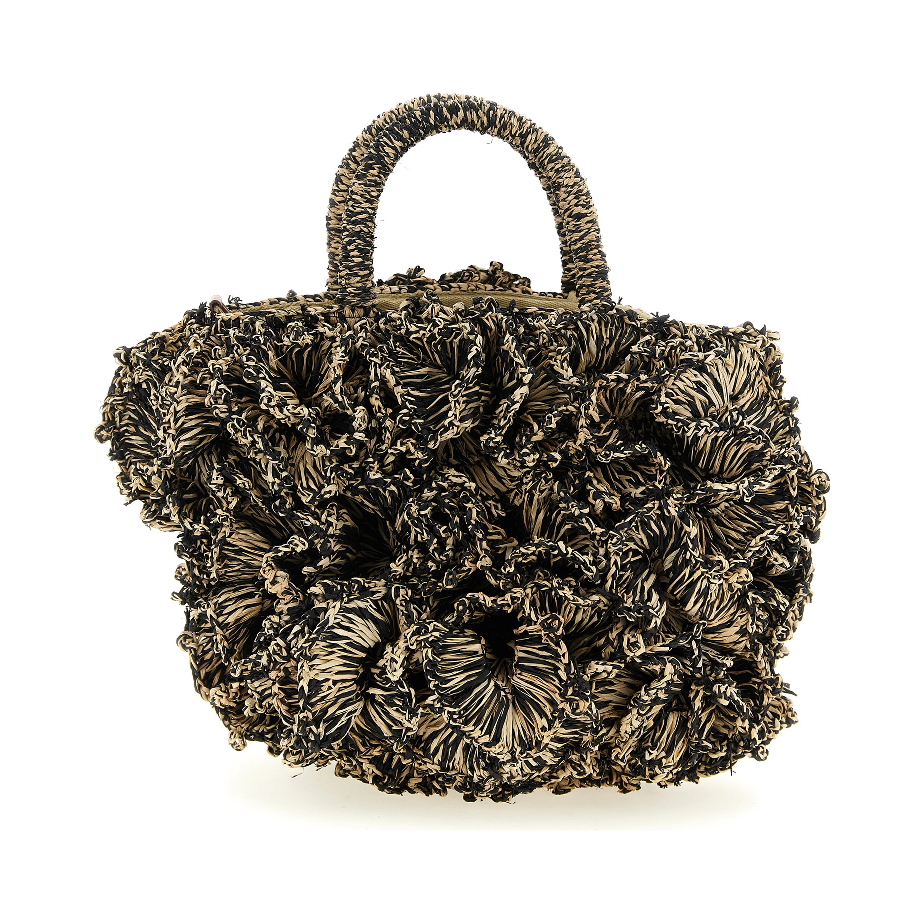 Bicolor Raffia Handbag