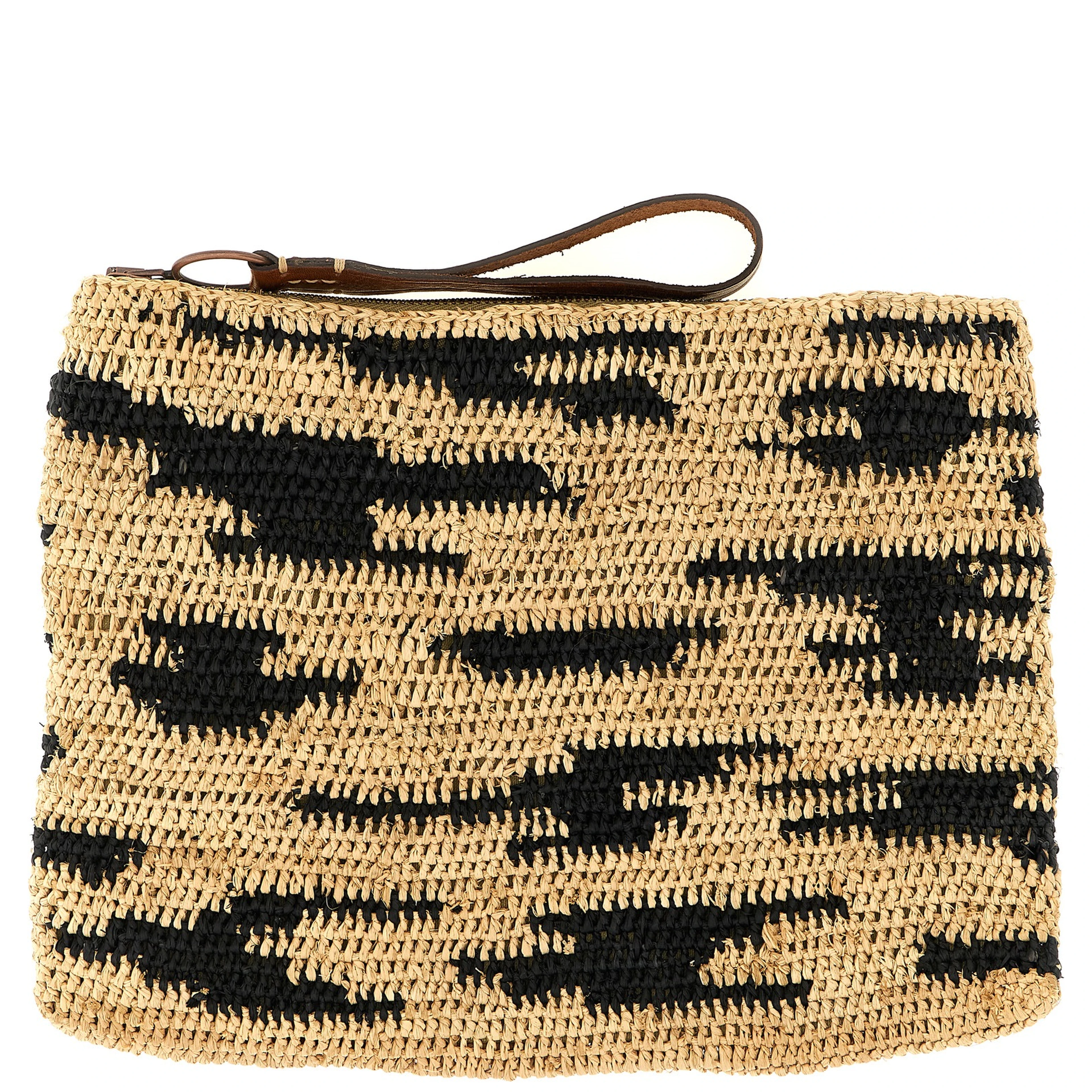 Multicolor Raffia Clutch Bag