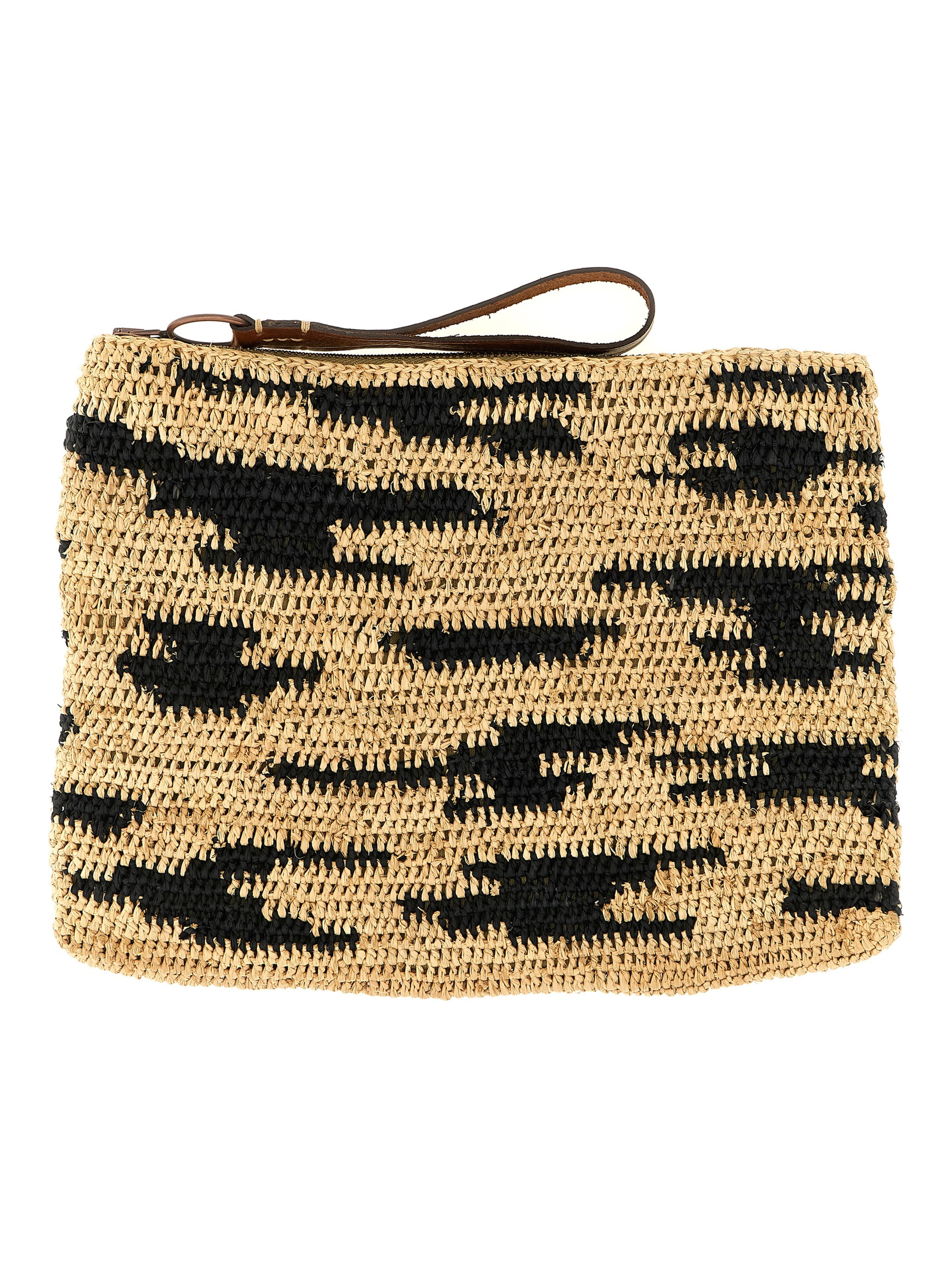 Multicolor Raffia Clutch Bag