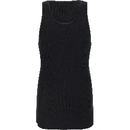 Black Cotton Sleeveles T-Shirt
