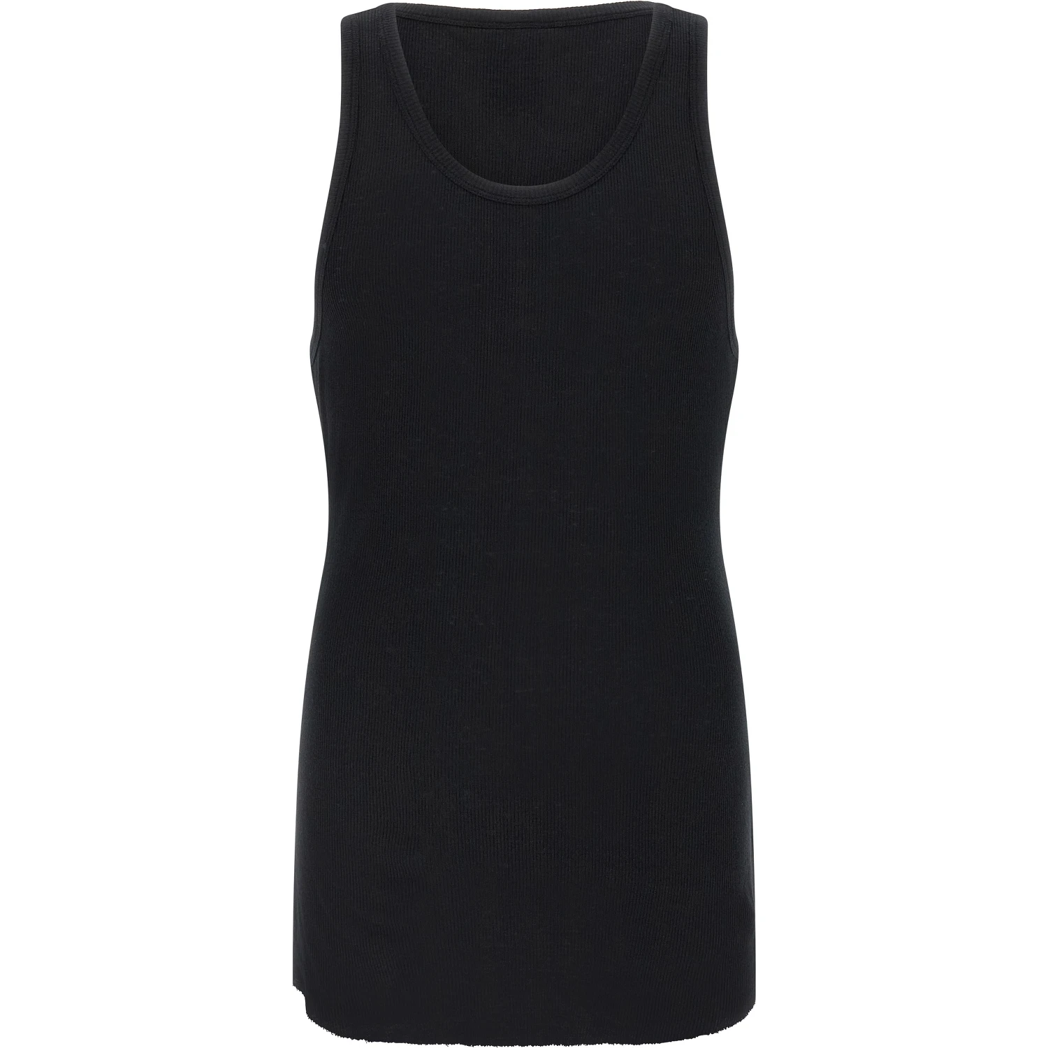Black Cotton Sleeveles T-Shirt