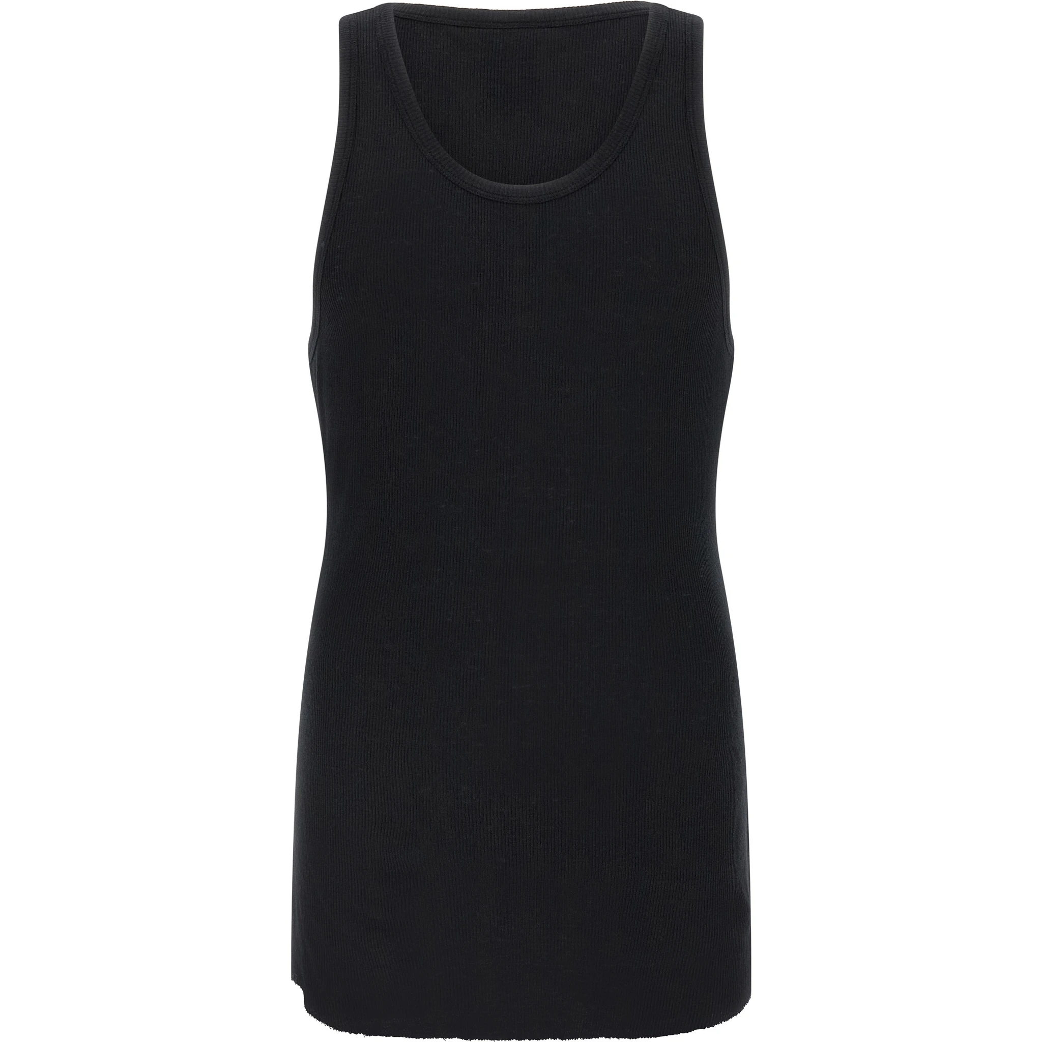 Black Cotton Sleeveles T-Shirt