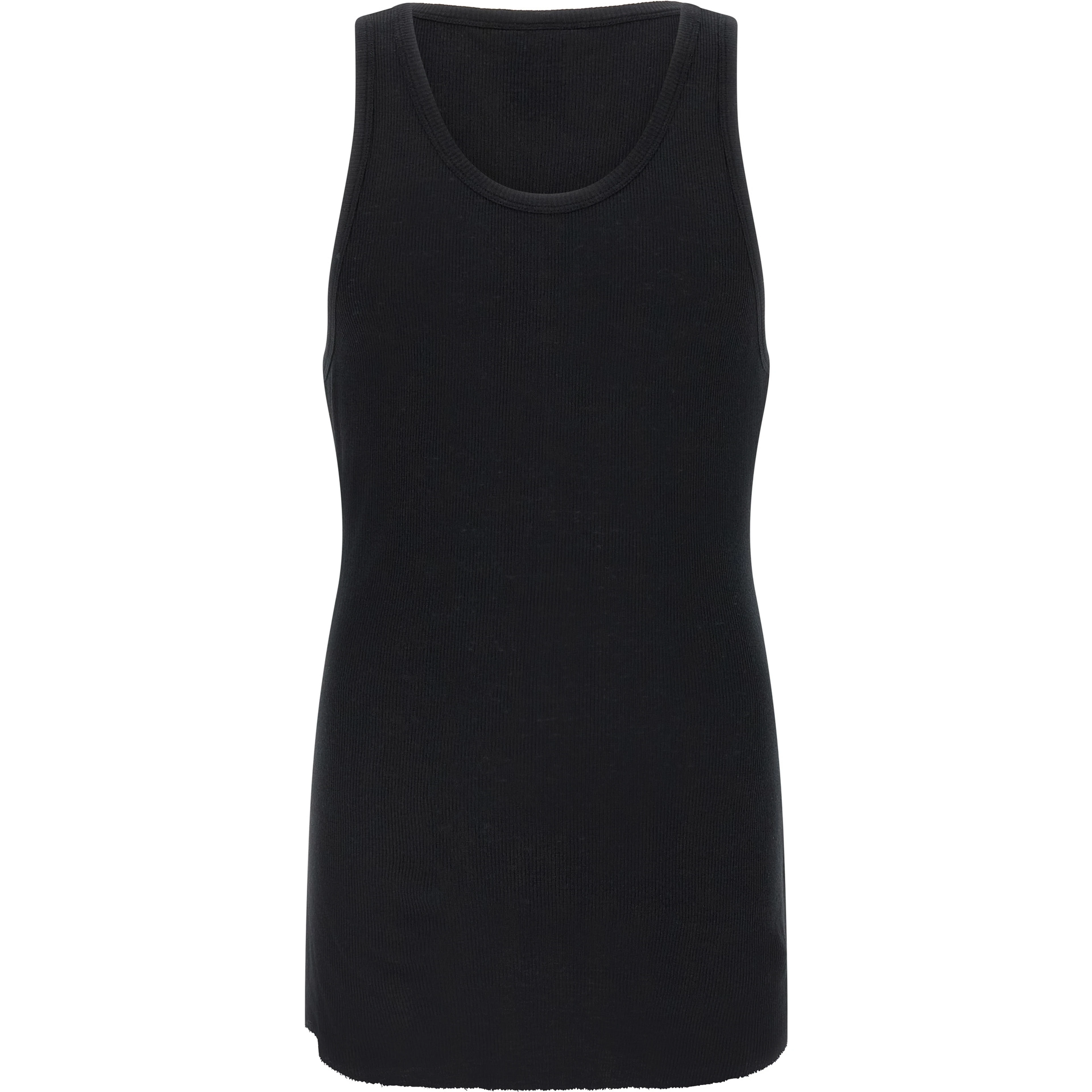 Black Cotton Sleeveles T-Shirt