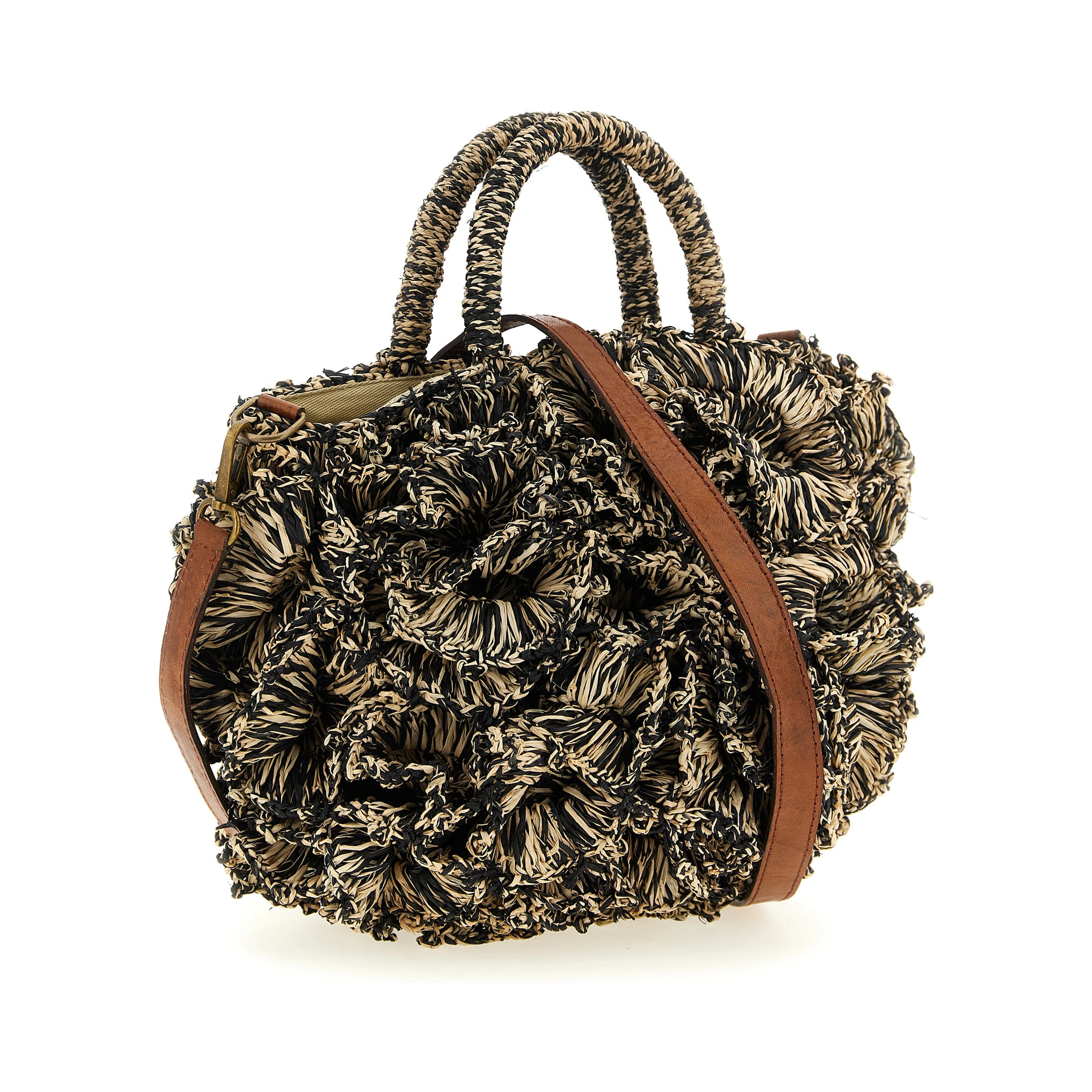 Bicolor Raffia Handbag