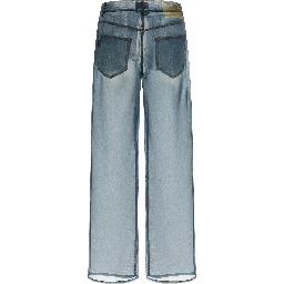 Blue Silk Casual Pants