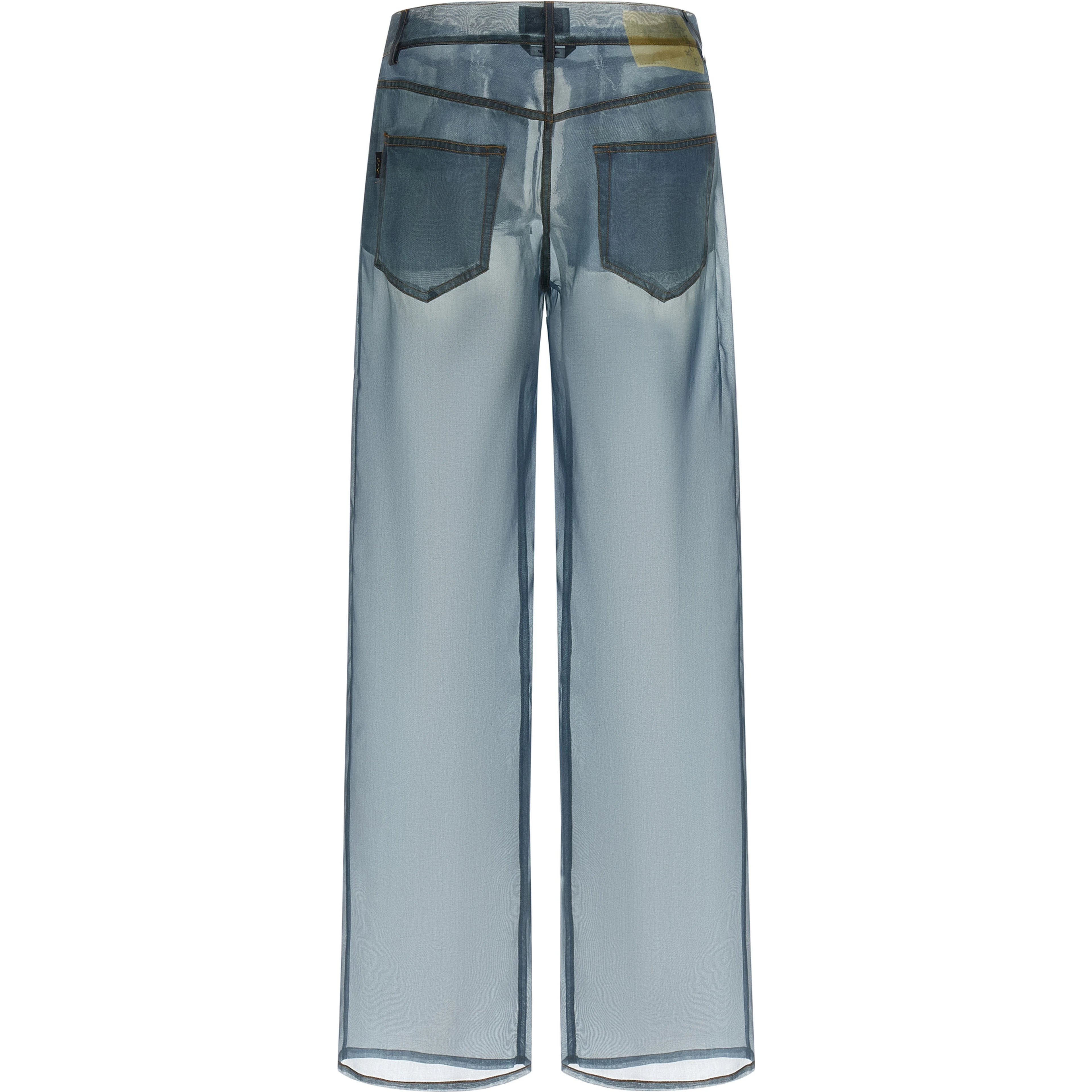 Blue Silk Casual Pants