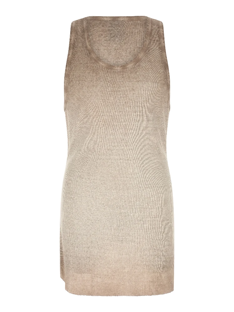 Gray Cotton Sleeveles T-Shirt