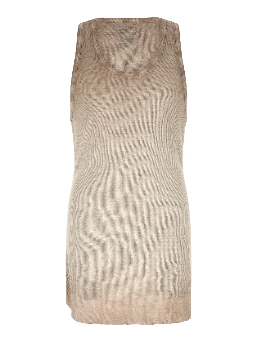 Gray Cotton Sleeveles T-Shirt