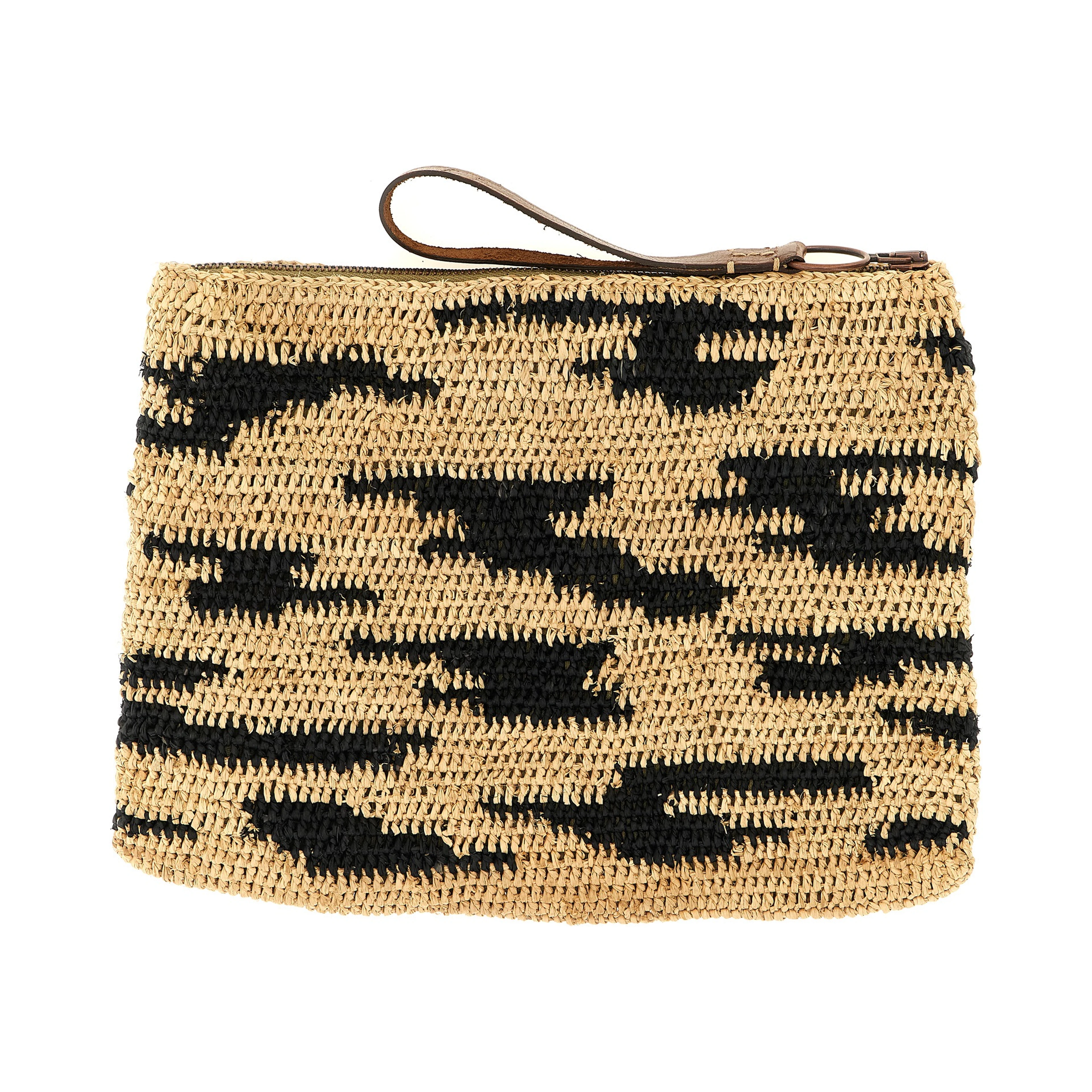 Multicolor Raffia Clutch Bag