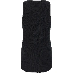 Black Cotton Sleeveles T-Shirt