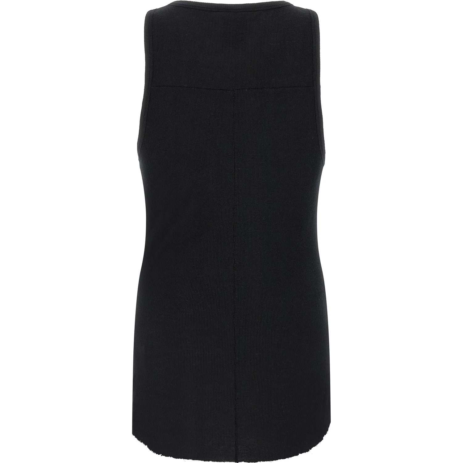 Black Cotton Sleeveles T-Shirt