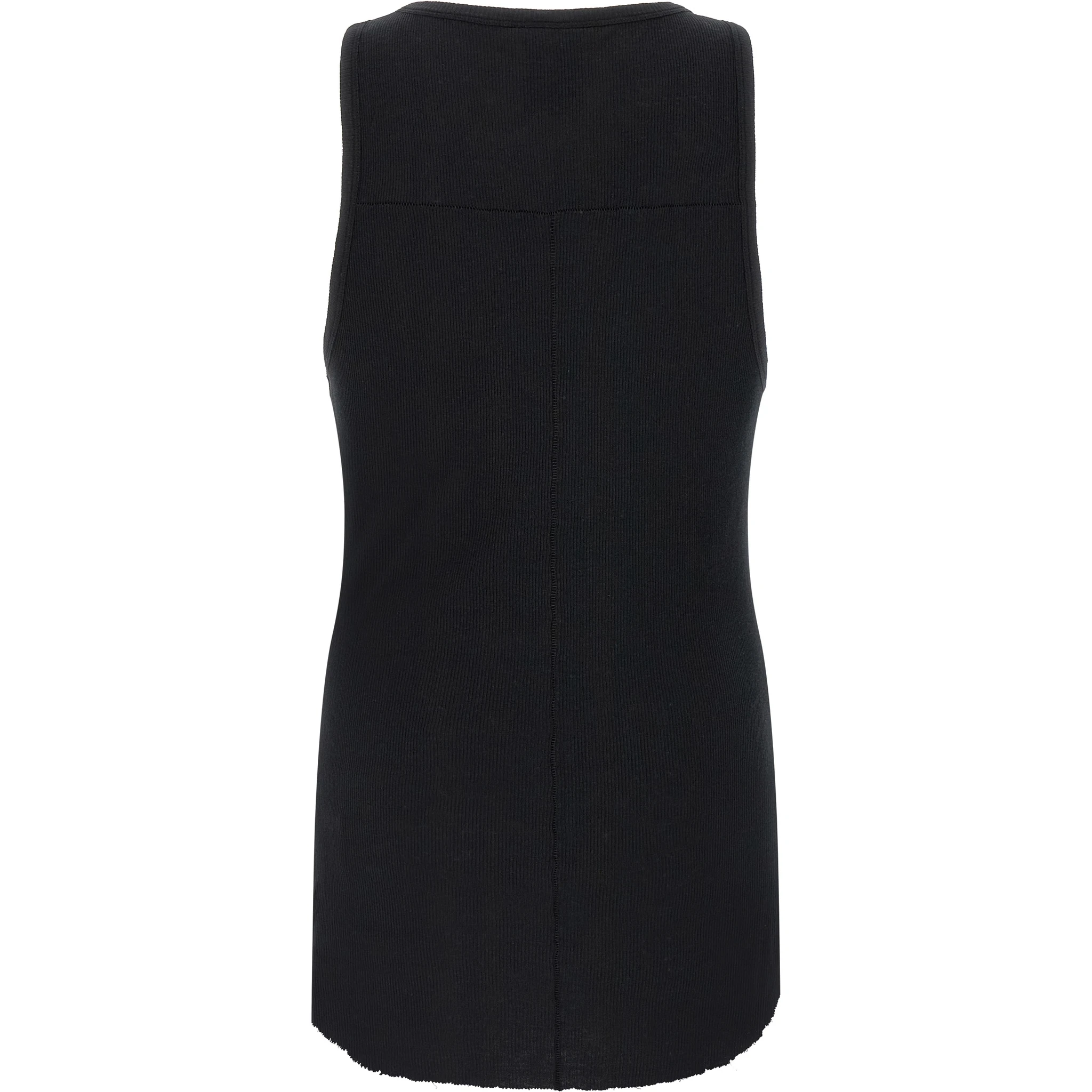 Black Cotton Sleeveles T-Shirt