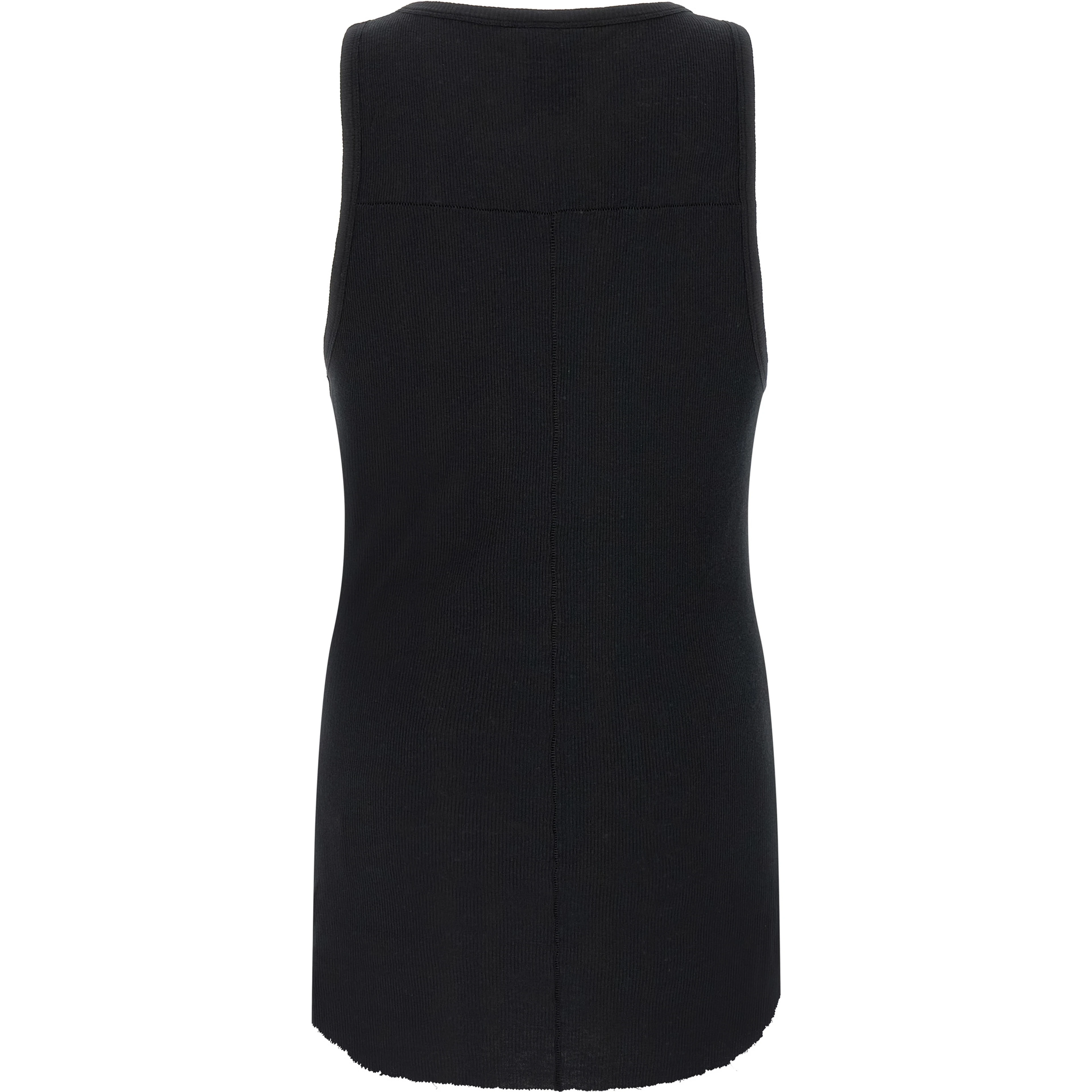 Black Cotton Sleeveles T-Shirt