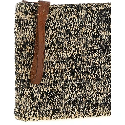 Bicolor Raffia Clutch Bag