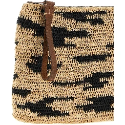 Multicolor Raffia Clutch Bag