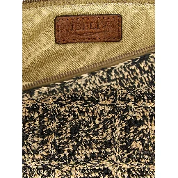 Bicolor Raffia Clutch Bag