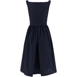 Blue Cotton Midi Dress