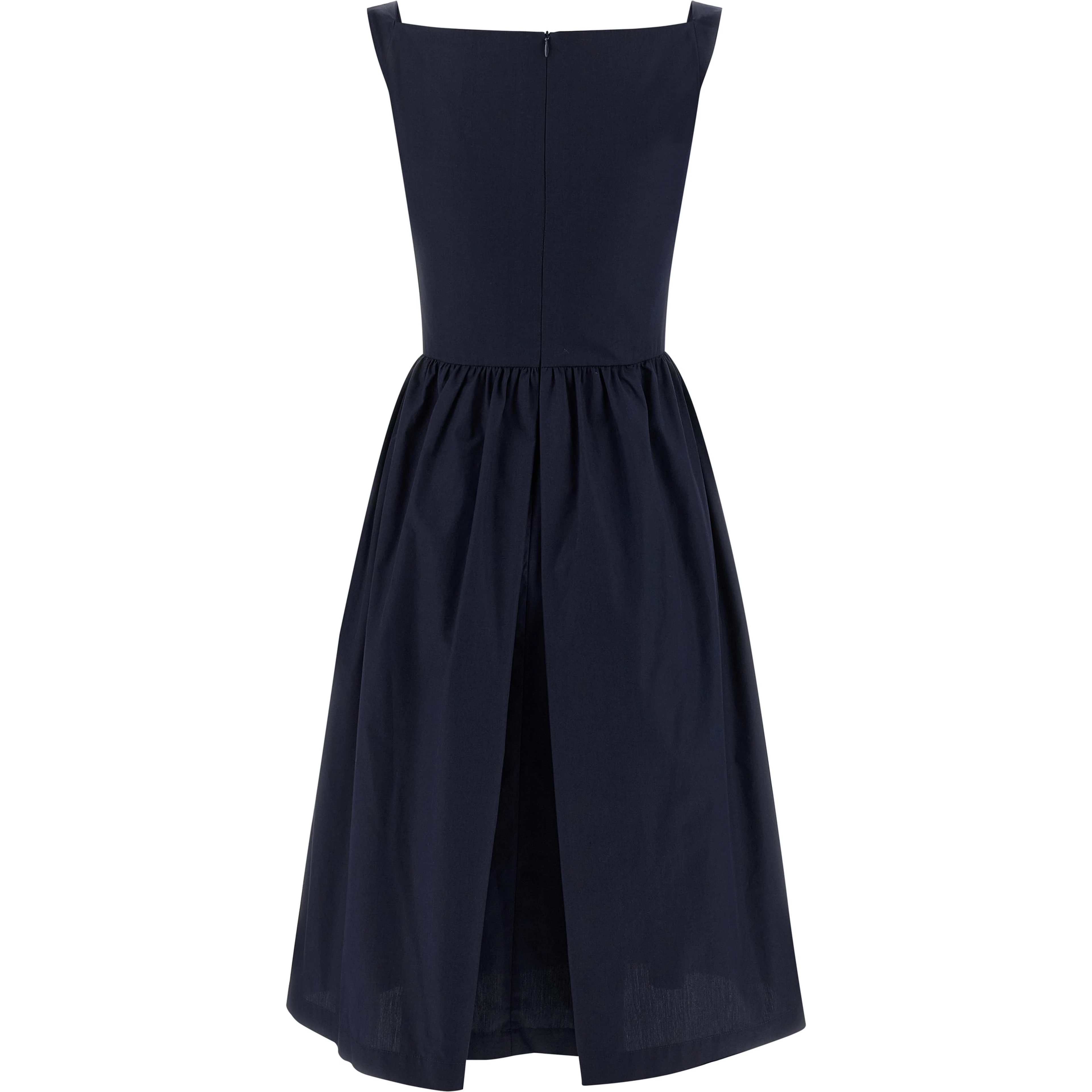 Blue Cotton Midi Dress