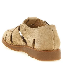 Beige Calfskin Flat Sandals