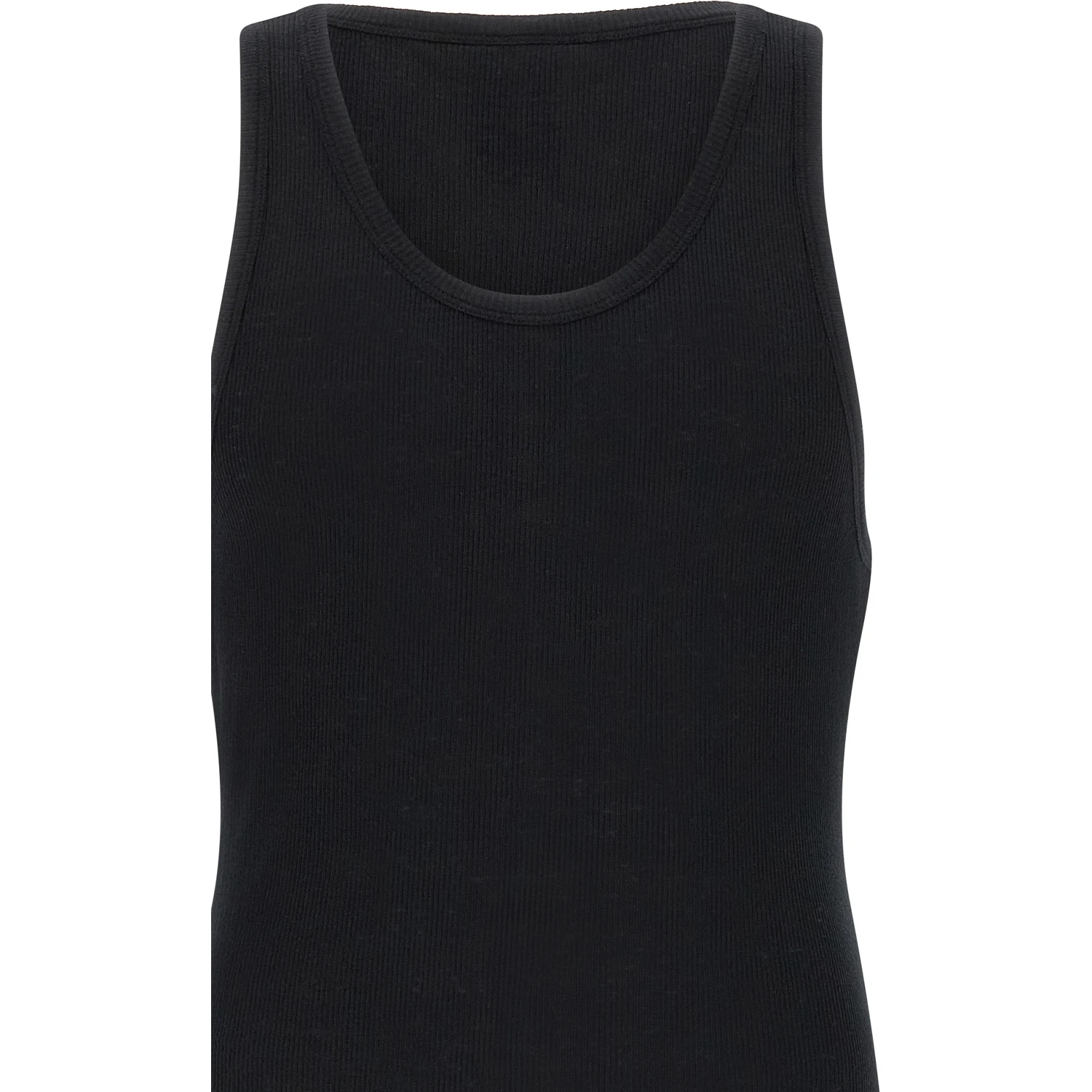 Black Cotton Sleeveles T-Shirt