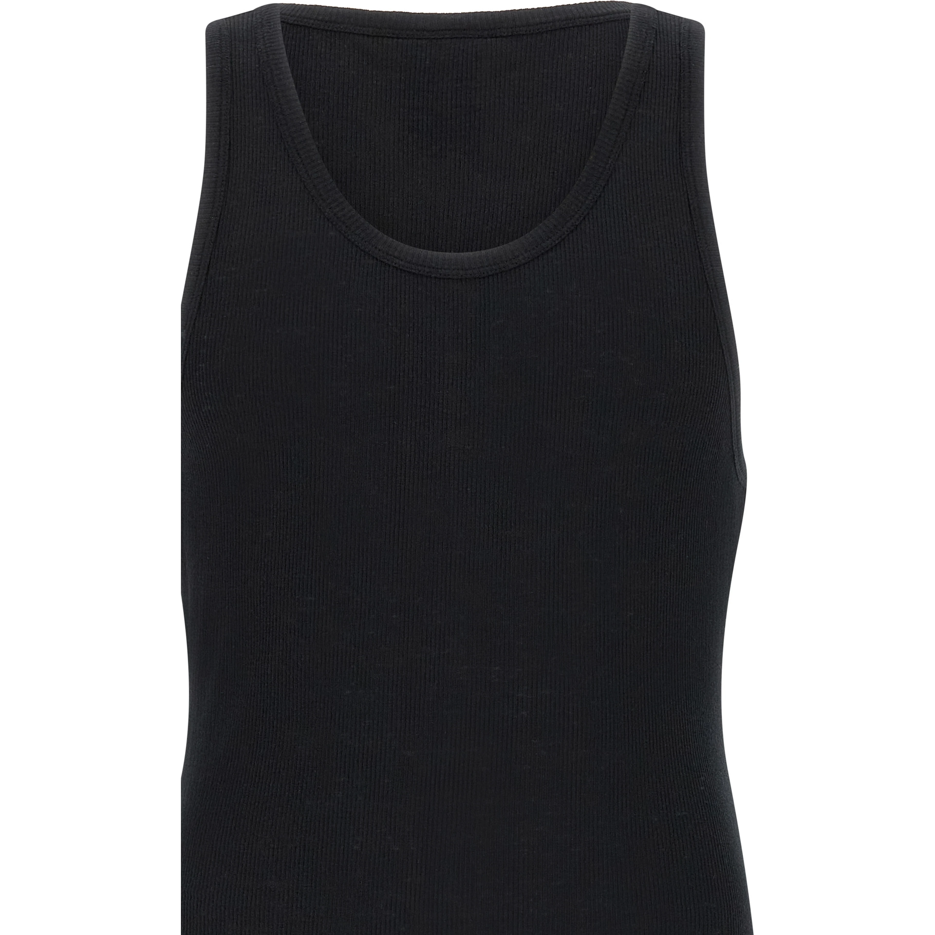 Black Cotton Sleeveles T-Shirt
