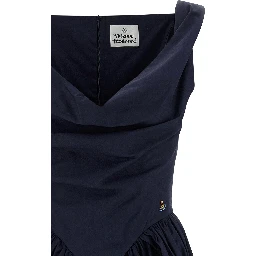Blue Cotton Midi Dress