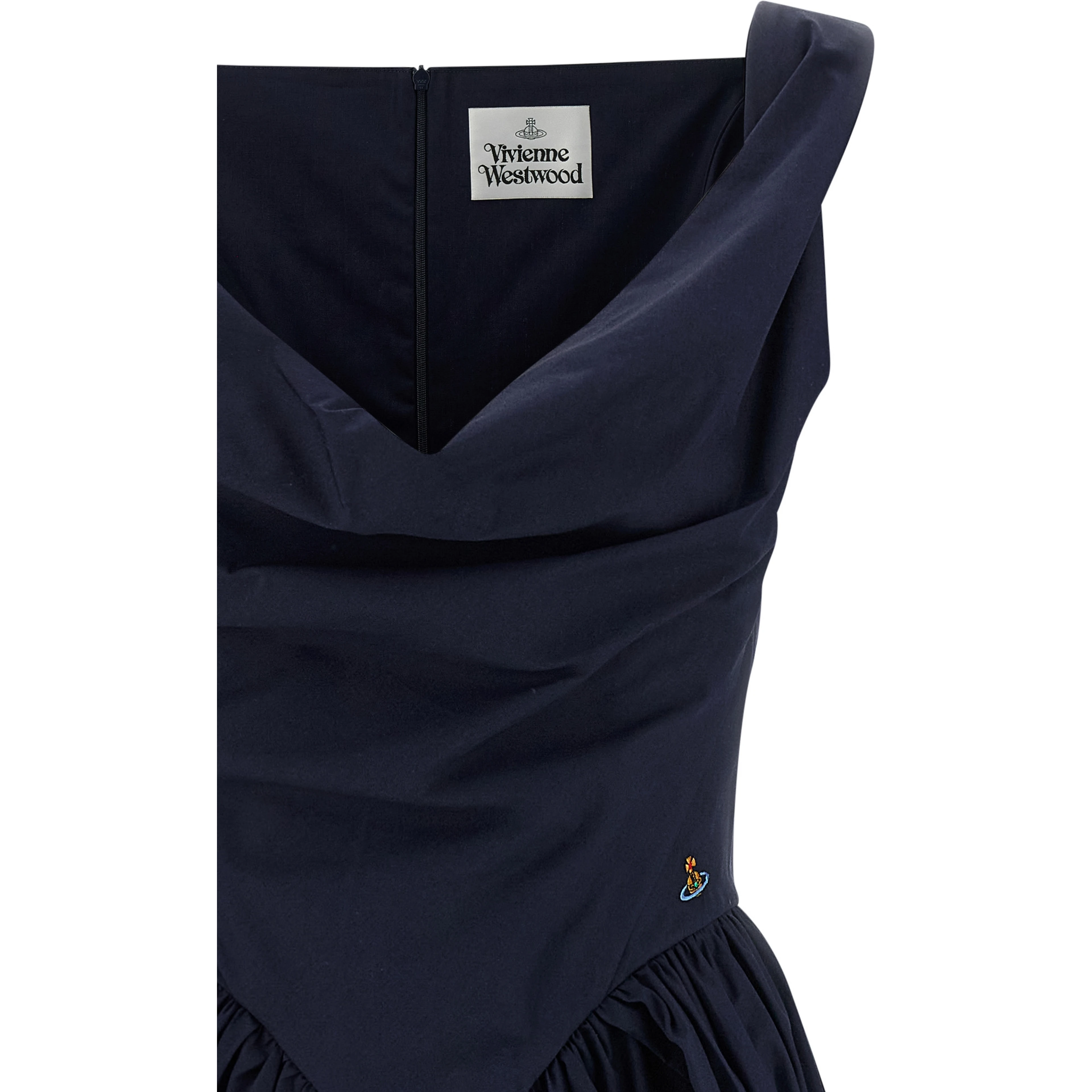 Blue Cotton Midi Dress