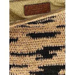 Multicolor Raffia Clutch Bag