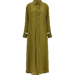 Bicolor Silk Long Dress