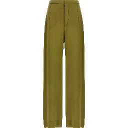Bicolor Silk Casual Pants