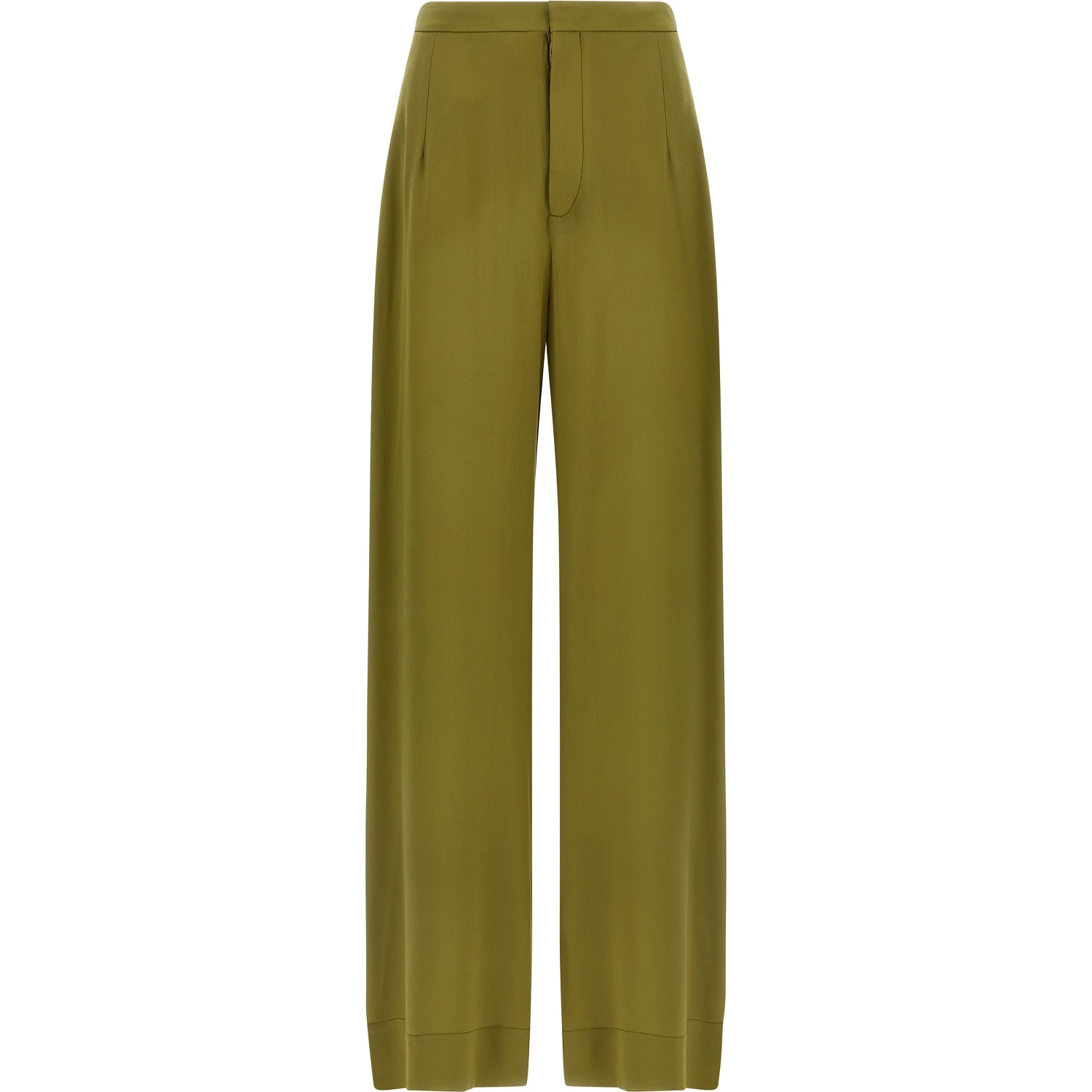 Bicolor Silk Casual Pants
