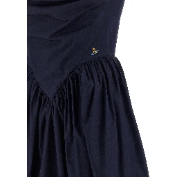 Blue Cotton Midi Dress