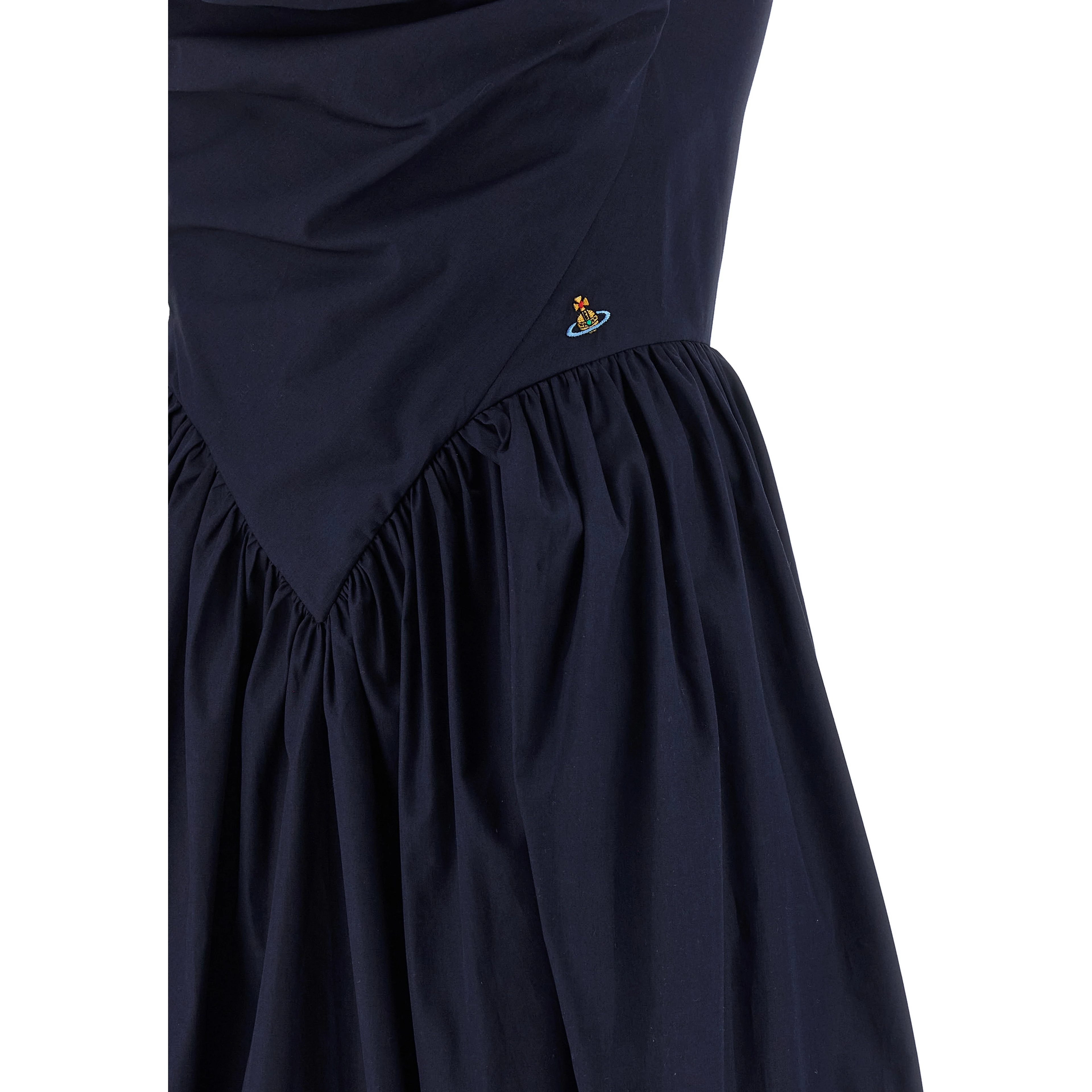 Blue Cotton Midi Dress