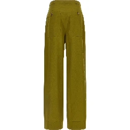 Bicolor Silk Casual Pants