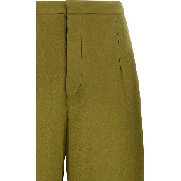 Bicolor Silk Casual Pants