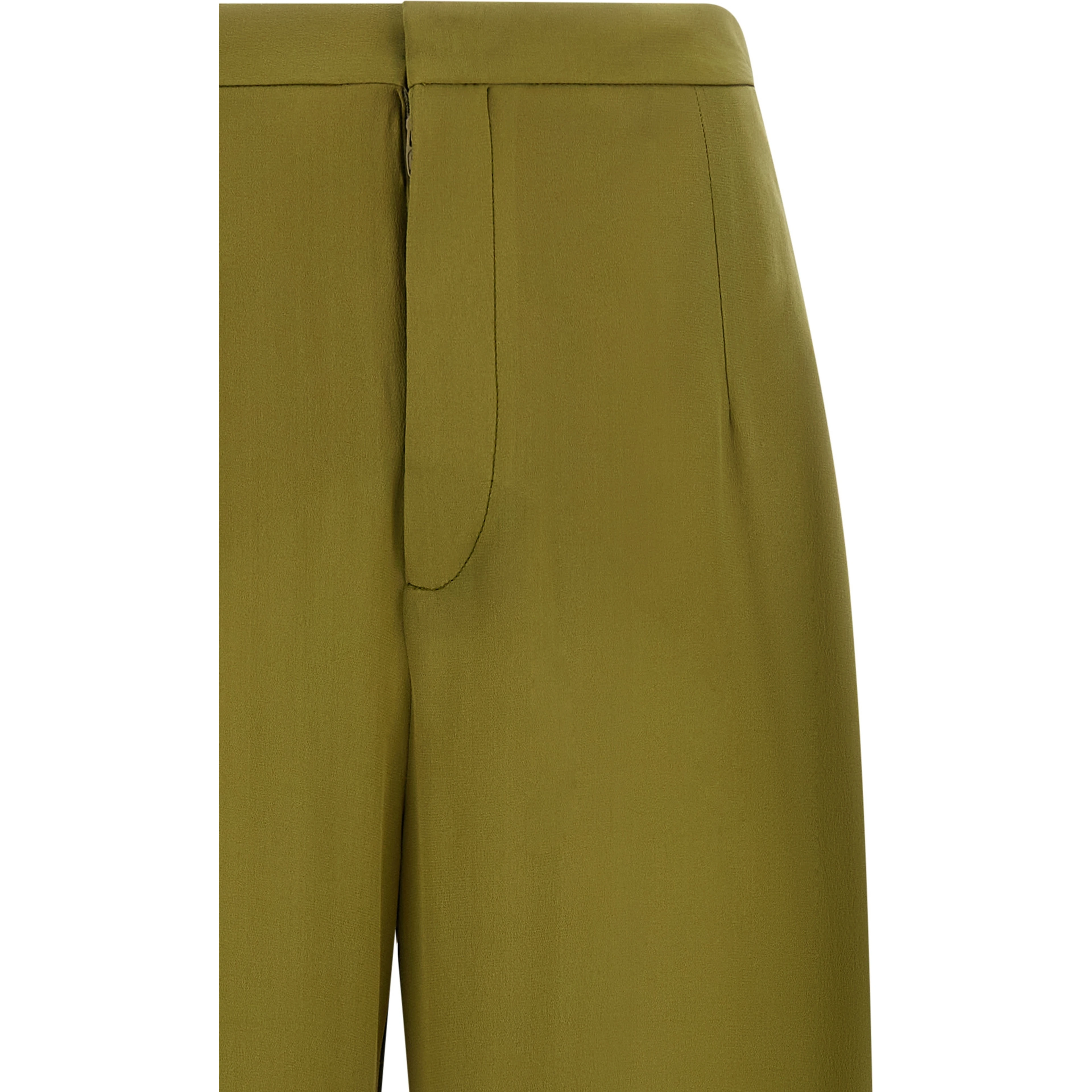 Bicolor Silk Casual Pants